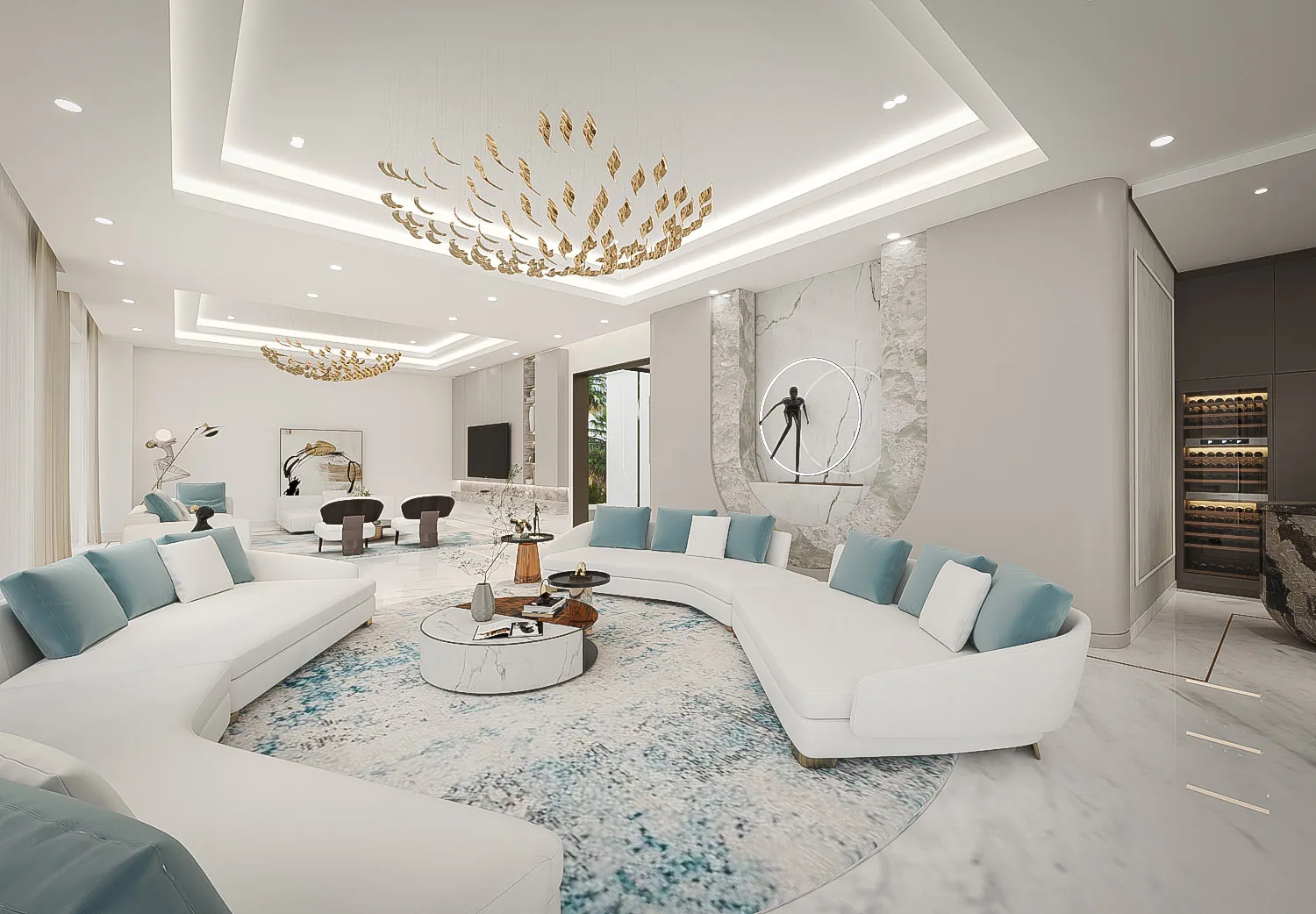 Parkways Villa living room in Dubai Hills Estate